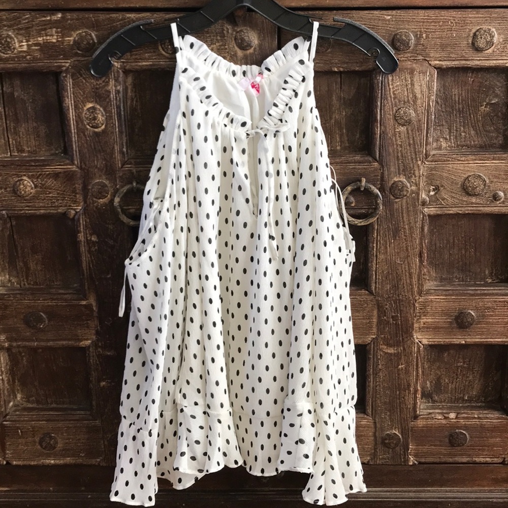 *NWT* PARKER polka dot cold shoulder blouse sz. S
